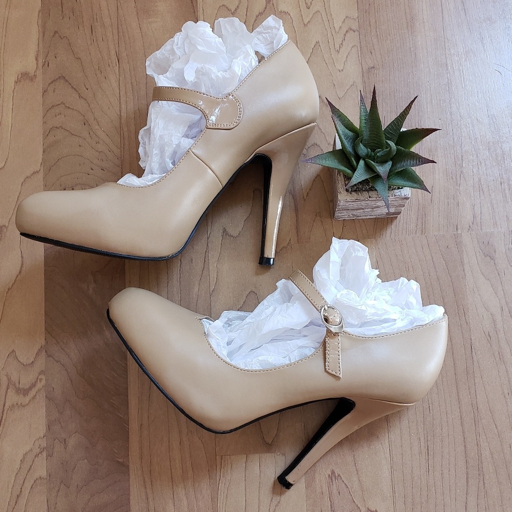 Laconia Nude Ankle-Strap Heels